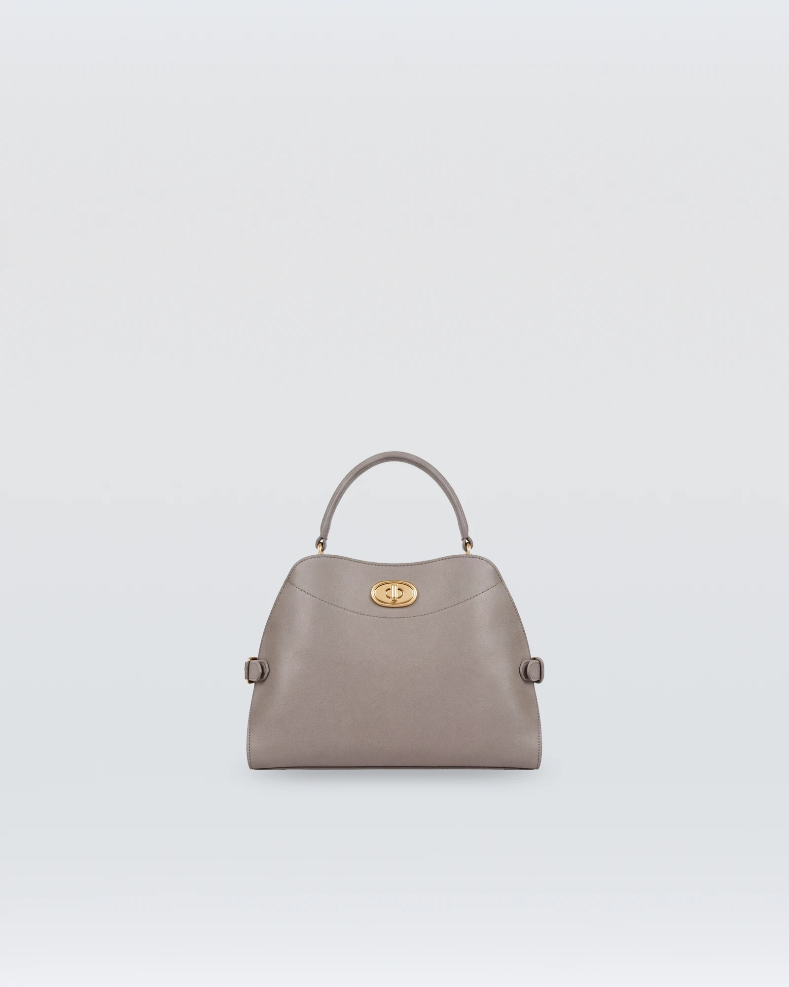 Ribnac Gray Leather Top-Handle Bag